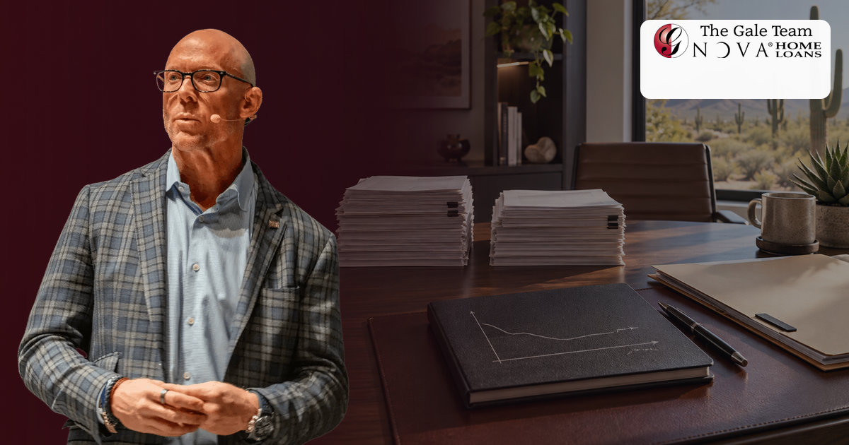 Greg Gale reviewing business income documents for an Arizona mortgage consultation