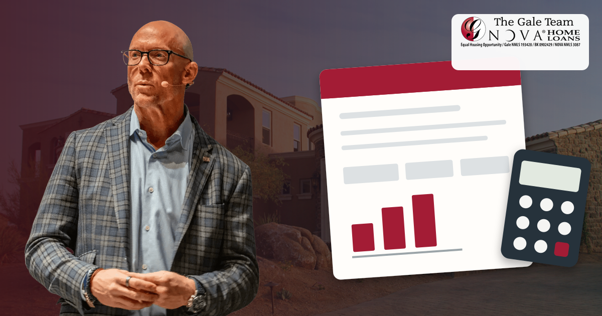 Greg Gale with an Arizona home, tax return illustration, and calculator
