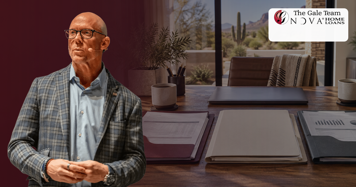 Greg Gale reviewing joint mortgage documents with a W-2 and self-employment records